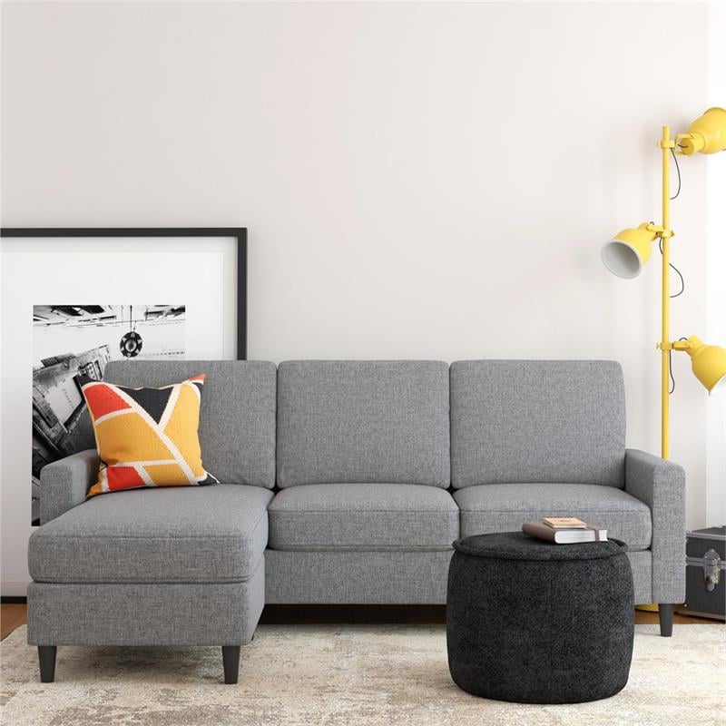 DHP Beckie Reversible Upholstered Sectional in Gray