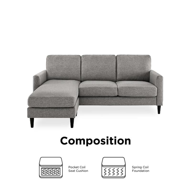 DHP Beckie Reversible Upholstered Sectional in Gray