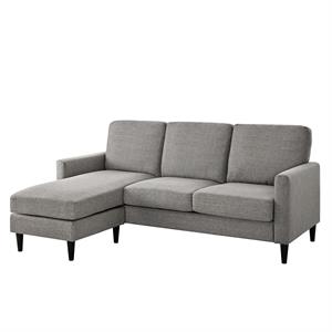 dhp beckie reversible upholstered sectional in gray