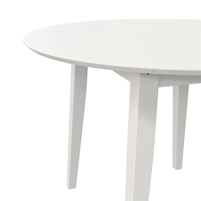 Novogratz Brooks 3-Piece Wood Dining Set with Double Drop Leaf in White