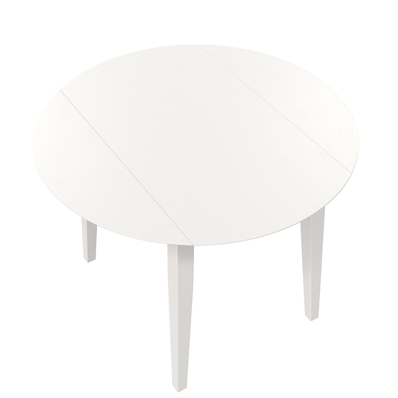 Novogratz Brooks 3-Piece Wood Dining Set with Double Drop Leaf in White