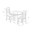 Novogratz Brooks 3-Piece Wood Dining Set with Double Drop Leaf in White