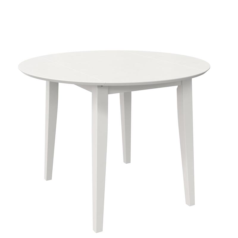 Novogratz Brooks 3-Piece Wood Dining Set with Double Drop Leaf in White