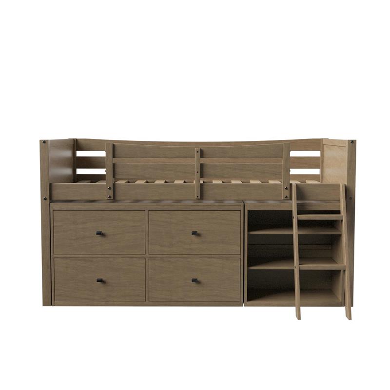 DHP Maruva Open 3 Shelf Storage Unit  Kids Bedroom Organizer in French Gray