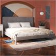 CosmoLiving Westerleigh Upholstered Platform Bed King in Light Gray Velvet