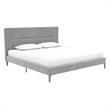 CosmoLiving Westerleigh Upholstered Platform Bed King in Light Gray Velvet