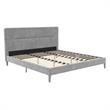 CosmoLiving Westerleigh Upholstered Platform Bed King in Light Gray Velvet