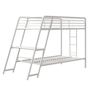 dhp tove bunk bed with side desk twin/twin in white