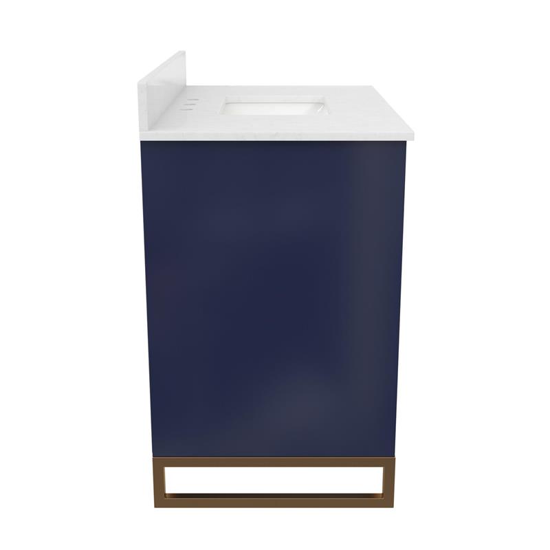 CosmoLiving Leona 36” Bathroom Vanity, Navy with Gold Metal 