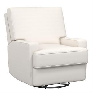 baby relax rylan swivel glider recliner chair in coil seating in white