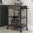 Novogratz Nora Multifunctional Kitchen Cart Stainless Steel in Brown