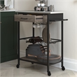 Novogratz Nora Multifunctional Kitchen Cart Stainless Steel in Brown