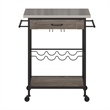 Novogratz Nora Multifunctional Kitchen Cart Stainless Steel in Brown