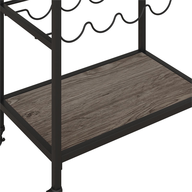 Novogratz Nora Multifunctional Kitchen Cart Stainless Steel in Brown