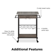 Novogratz Nora Multifunctional Kitchen Cart Stainless Steel in Brown