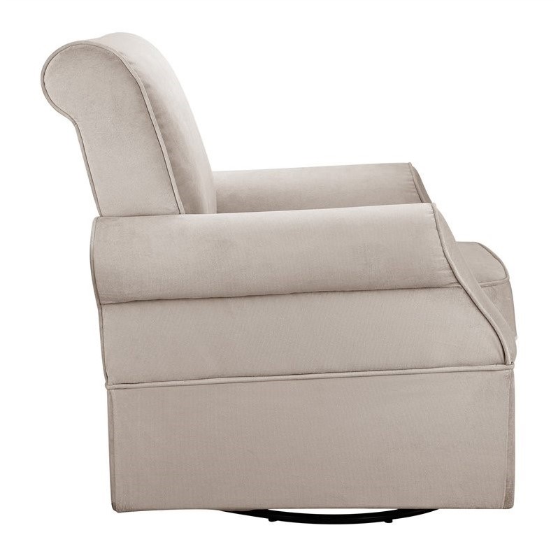 Swivel Nursery Glider in Beige Microfiber WM108DSG