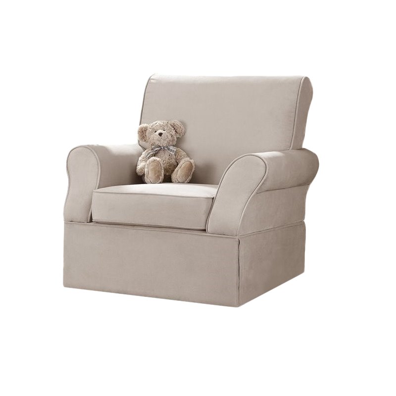 Swivel Nursery Glider in Beige Microfiber WM108DSG
