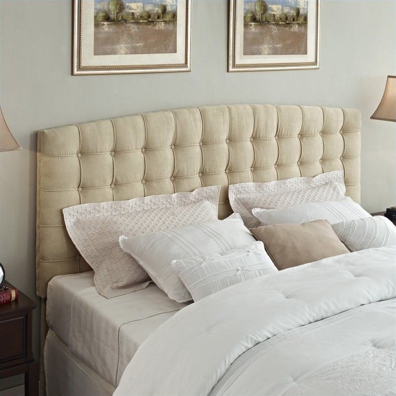 King Tufted Panel Headboard in Beige DA4015HKBG