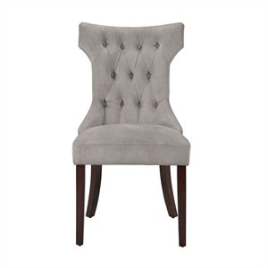 dorel living clairborne tufted dining chair in taupe (set of 2)