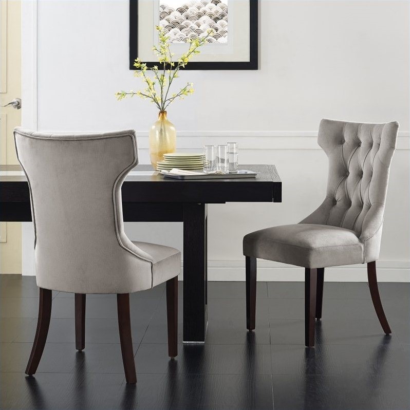 Tufted Dining Chair in Taupe (Set of 2) - DA6090-COC