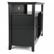 Simpli Home Amherst 54 inch Wide Solid Wood Transitional TV Stand in Black