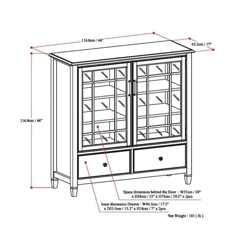 Simpli Home Connaught Storage Cabinet in Dark Chestnut Brown