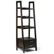 Simpli Home Sawhorse 4 Shelf Ladder Bookcase in Medium Saddle Brown