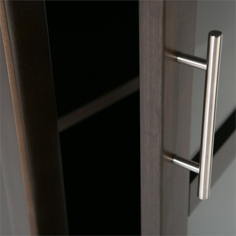 simpli home avalon wine rack cabinet in tobacco brown