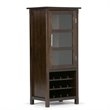 Simpli Home Avalon Wine Rack Cabinet in Tobacco Brown