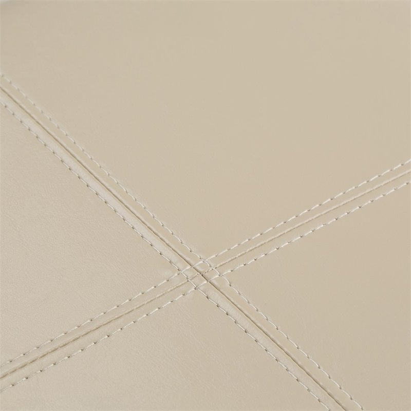 Simpli Home Avalon Faux Leather 5 Piece Storage Ottoman in Cream