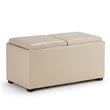 Simpli Home Avalon Faux Leather 5 Piece Storage Ottoman in Cream