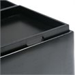 Simpli Home Avalon Faux Leather Coffee Table Storage Ottoman in Midnight Black