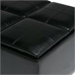 Simpli Home Avalon Faux Leather Coffee Table Storage Ottoman in Midnight Black