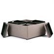 Simpli Home Avalon Upholstered Storage Ottoman w/4-Flip Over Trays in Fawn Brown