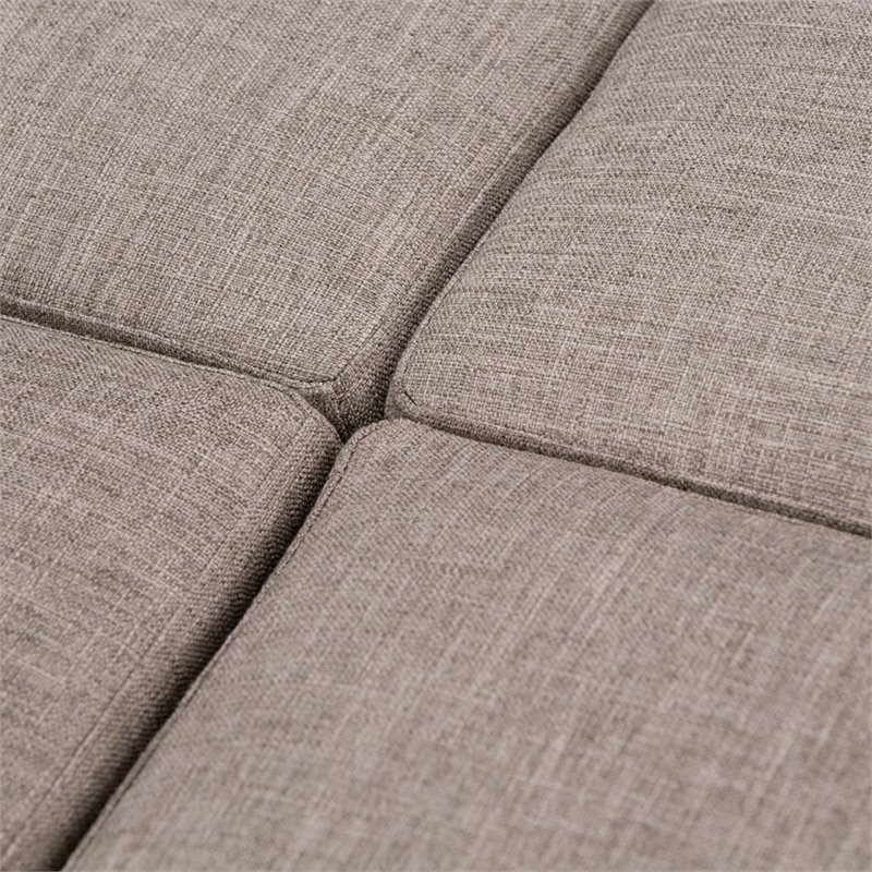 Simpli Home Avalon Upholstered Storage Ottoman w/4-Flip Over Trays in Fawn Brown