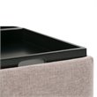 Simpli Home Avalon Upholstered Storage Ottoman w/4-Flip Over Trays in Fawn Brown