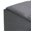 Simpli Home Avalon Coffee Table Storage Ottoman in Slate Gray