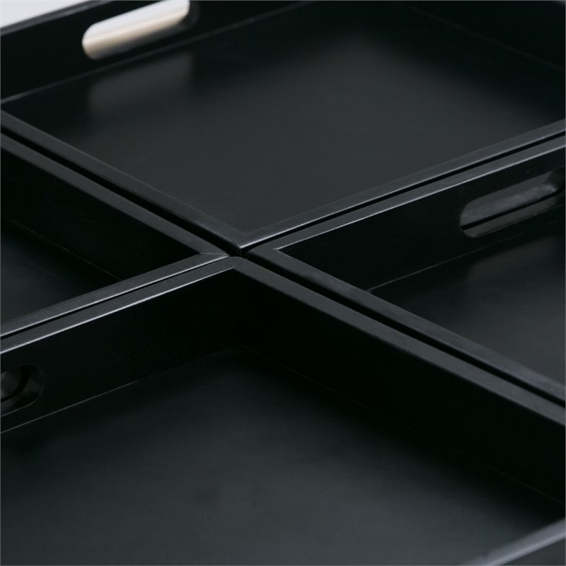Simpli Home Avalon Coffee Table Storage Ottoman in Slate Gray
