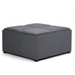 Simpli Home Avalon Coffee Table Storage Ottoman in Slate Gray