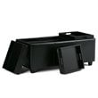 Simpli Home Avalon Faux Leather Storage Bench in Midnight Black