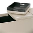 Simpli Home Avalon Faux Leather Storage Bench in Satin Cream