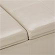Simpli Home Avalon Faux Leather Storage Bench in Satin Cream