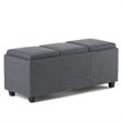 Simpli Home Avalon Storage Bench in Slate Gray
