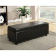 Simpli Home Avalon Faux Leather Storage Bench in Midnight Black