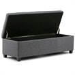 Simpli Home Avalon Storage Bench in Slate Gray