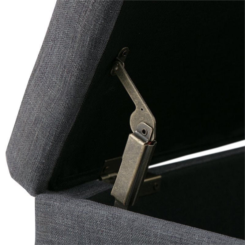 Simpli Home Avalon Storage Bench in Slate Gray