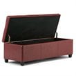 Simpli Home Avalon Faux Leather Storage Bench in Red