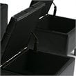 Simpli Home Dover Faux Leather 3 Piece Storage Ottoman in Black