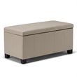 Simpli Home Dover Faux Leather Storage Bench in Cream