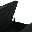 Simpli Home Dover Faux Leather Coffee Table Storage Ottoman in Black